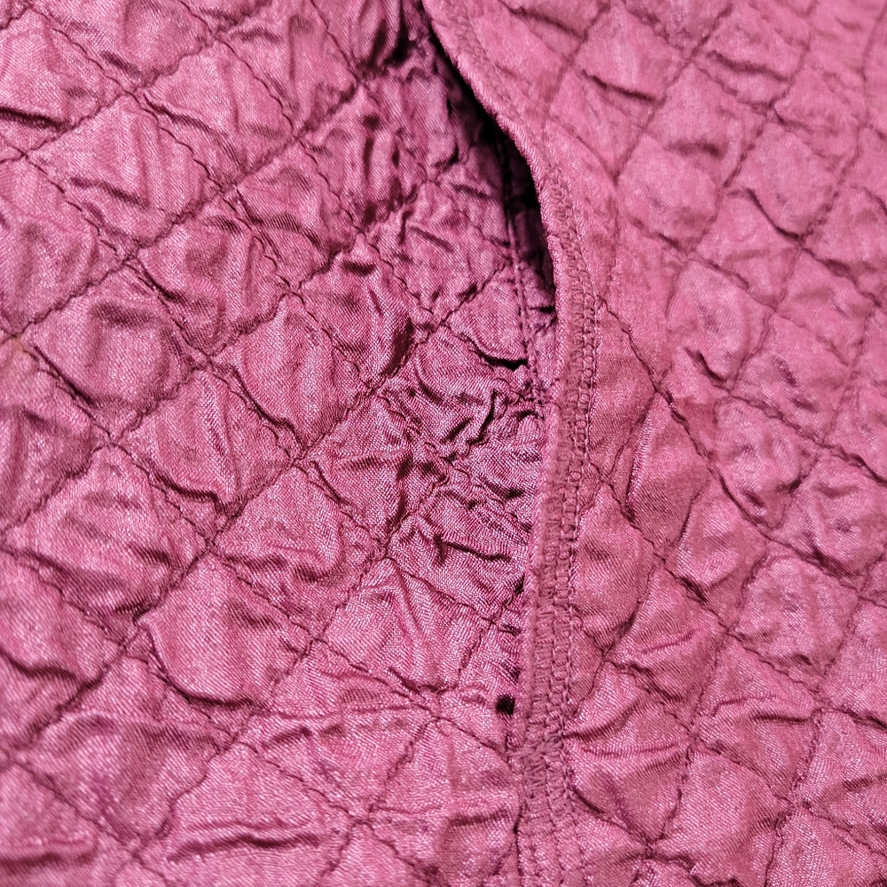 Eileen Fisher 100% tussah silk magnetic snap button jacket, burgundy size PP - Picture 10 of 14